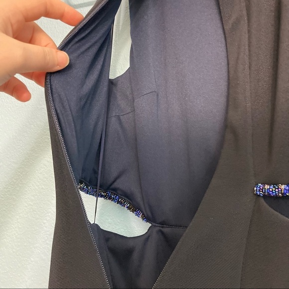 TopShop Sleeveless Dress Cutout Waist Fit&Flare Mini dress - Navy - US 2 - Picture 8 of 11